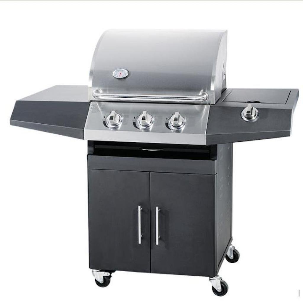 Barbecue a Gas GPL e Metano Black Inox a 3 Fuochi cod. 00000246