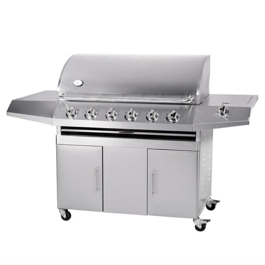 Barbecue Gas GPL-Metano Total Inox 6 Fuochi Pietra Lavica
