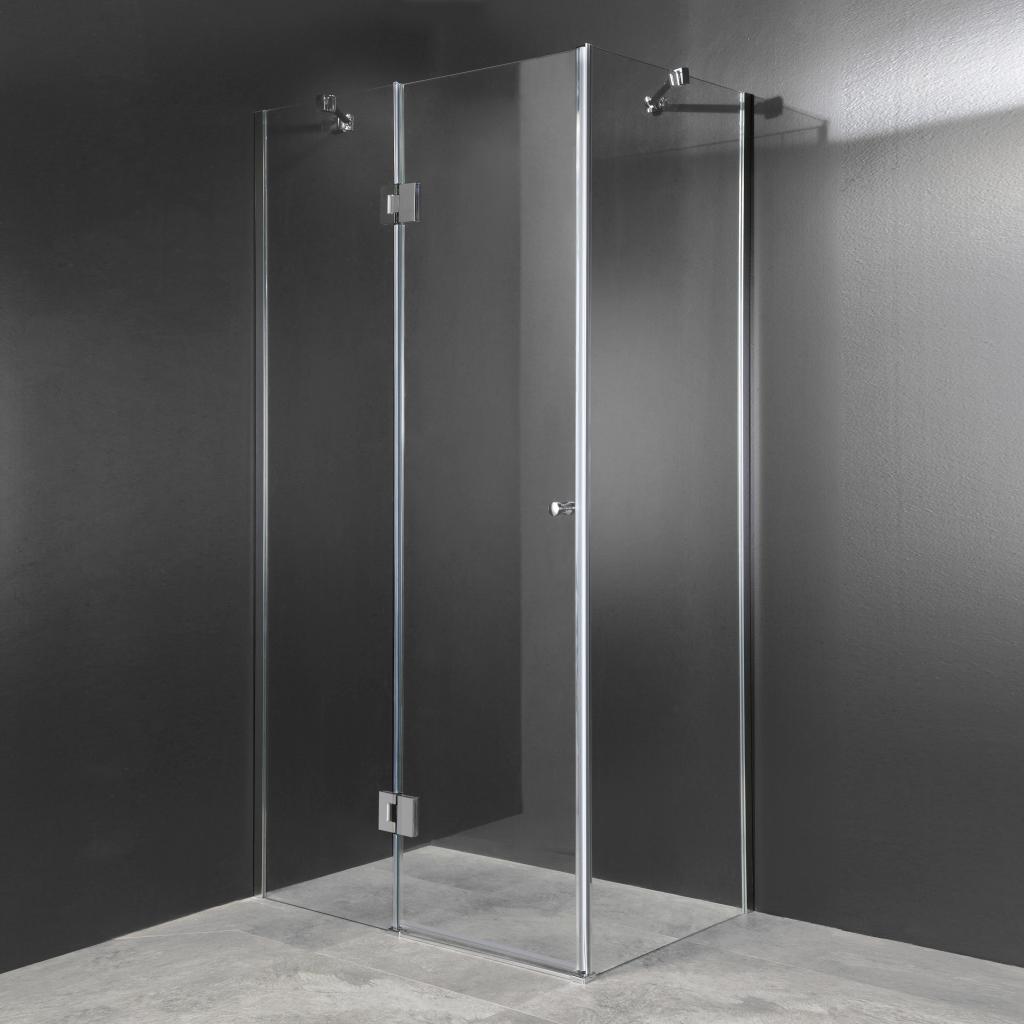 Cabina Doccia Lux Vetri 8mm Telaio Inox 70x100cm Sinistro