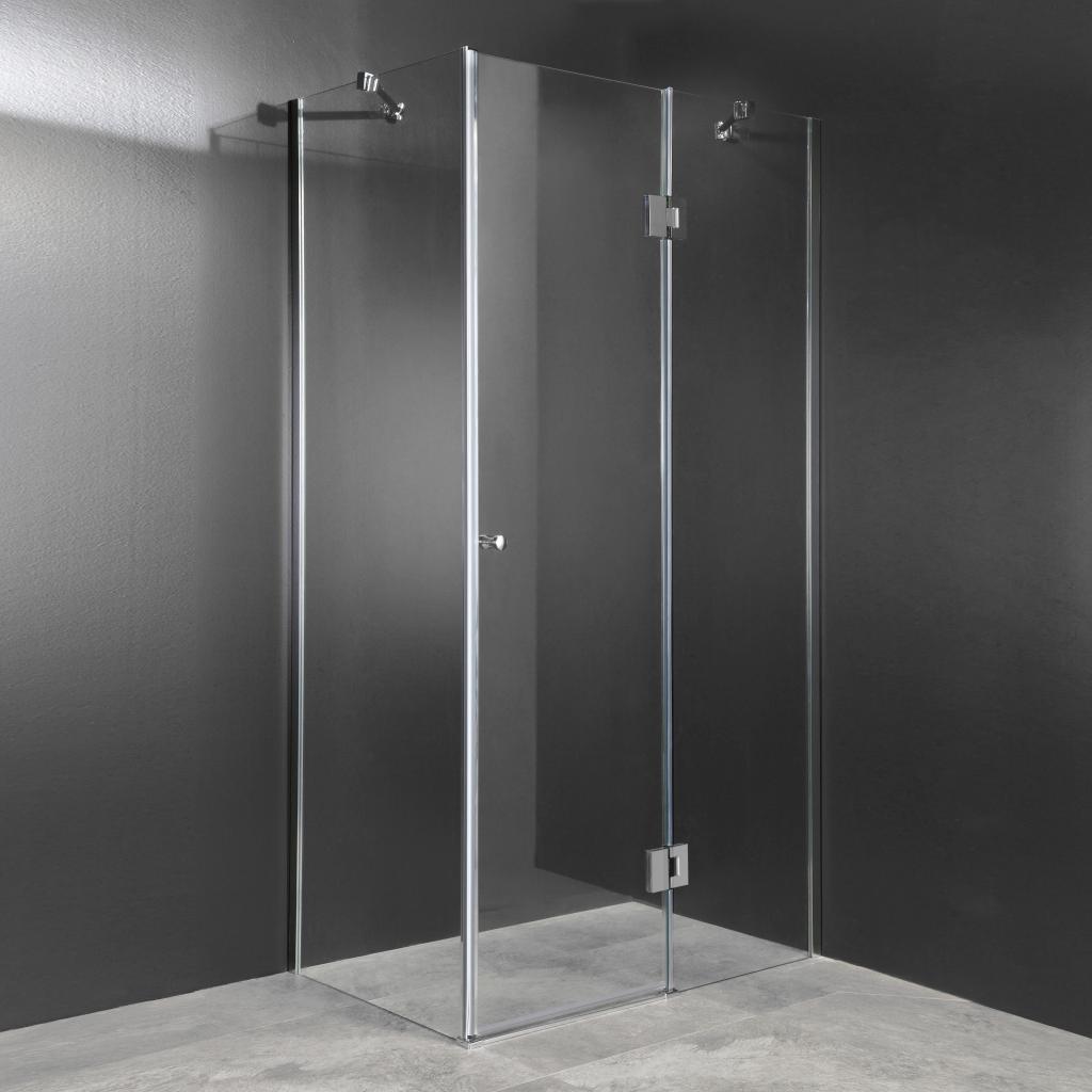 Cabina Doccia Lux Vetri 8mm Telaio Inox 80x110cm Destro