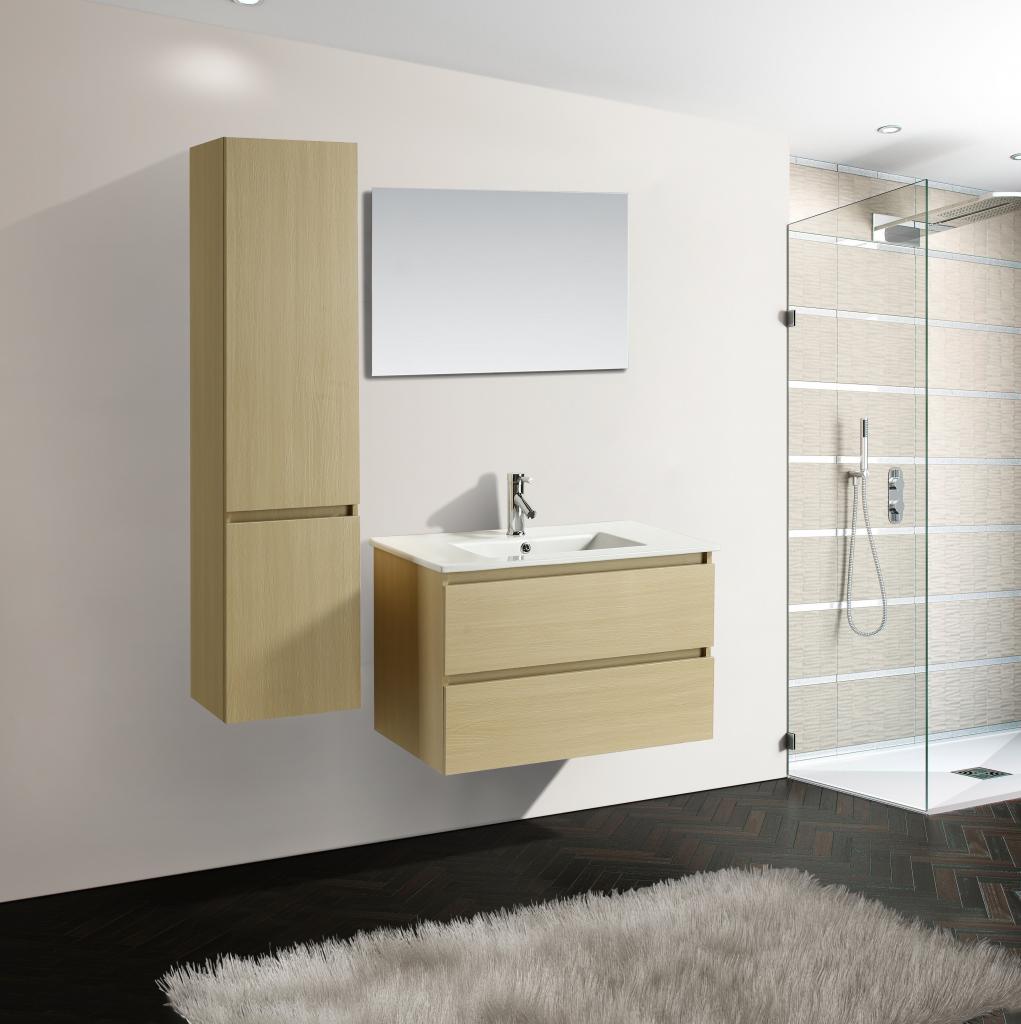 Mobile Arredo Bagno Miami 81 cm Sabbia Moderno Sospeso