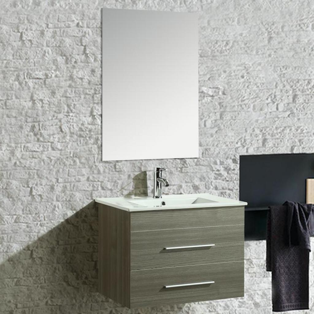 Mobile Arredo Bagno Saturno 70 cm Sospeso Moderno Grigio