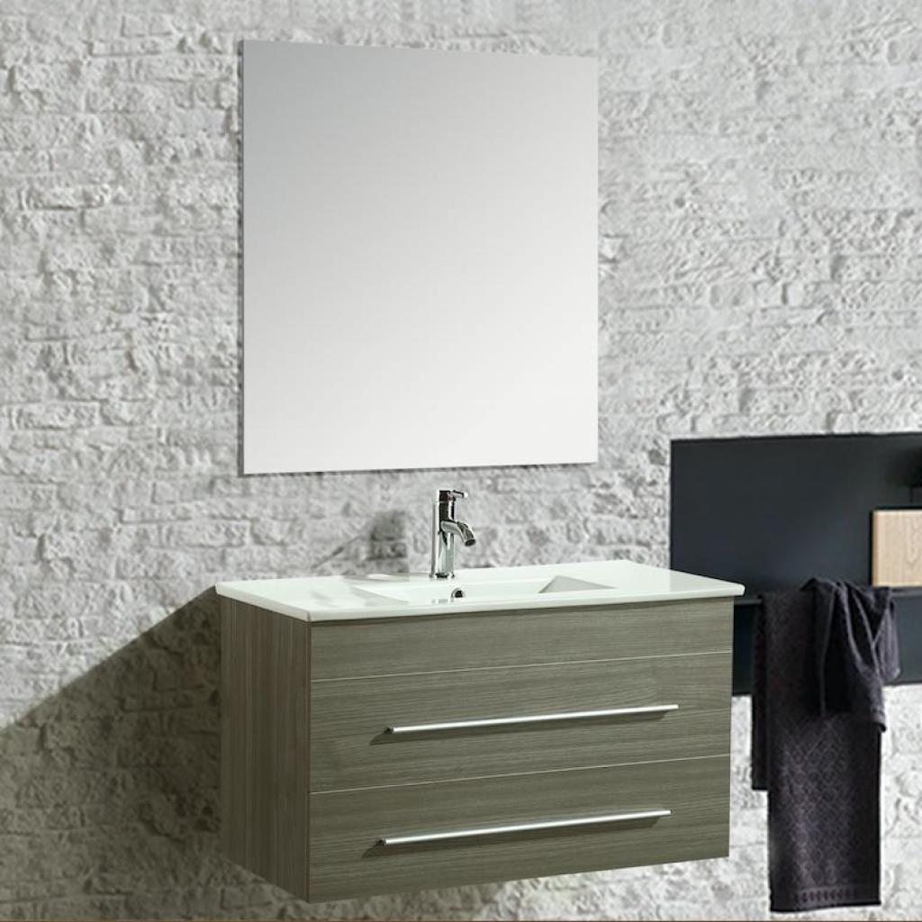 Mobile Arredo Bagno Angy 90 cm Sospeso Moderno Grigio