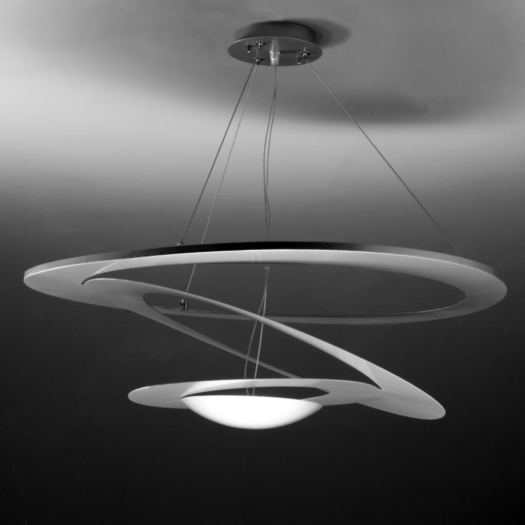 Lampadario Moderno Space Design color Argento 68cm in Alluminio