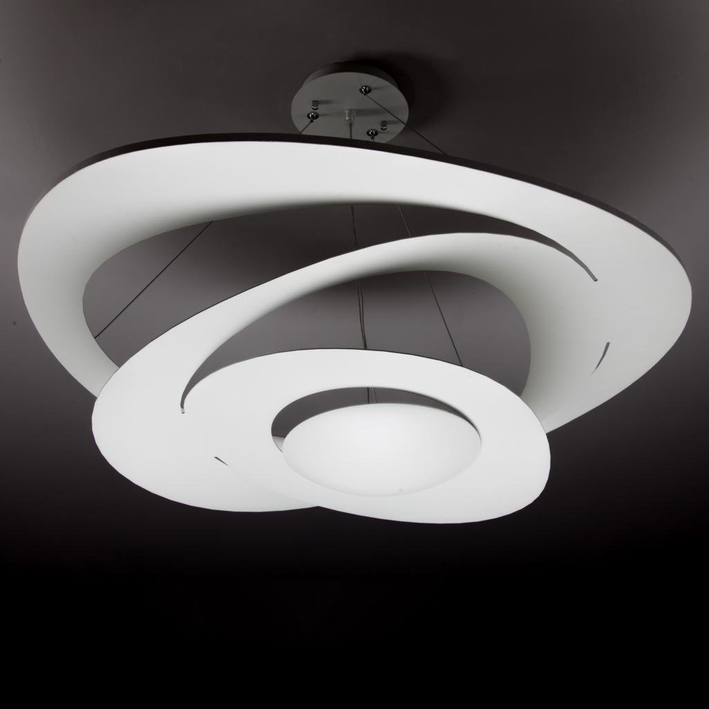 Lampadario Moderno Space Design color Bianco 68cm in Alluminio