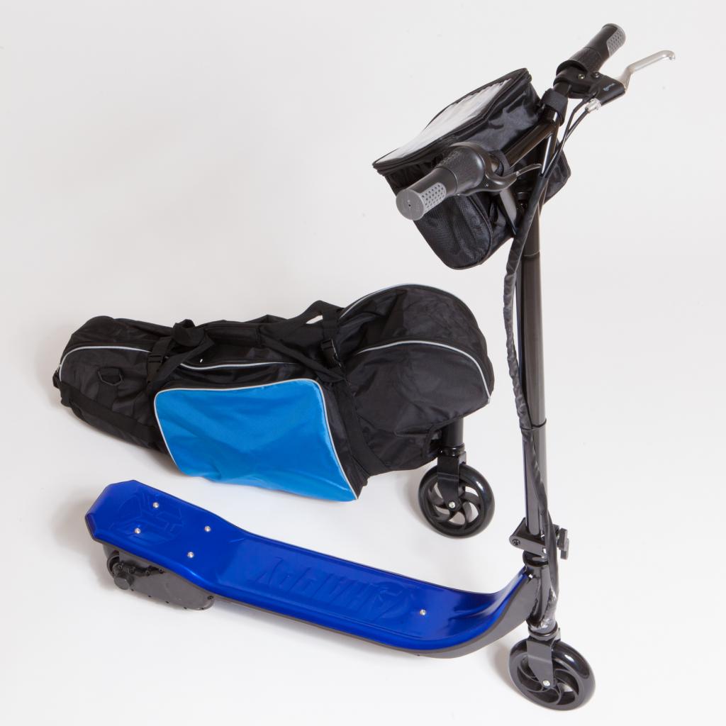 Monopattino Scooter Elettrico Pieghevole Batteria Litio+Sacca Zaino Blu