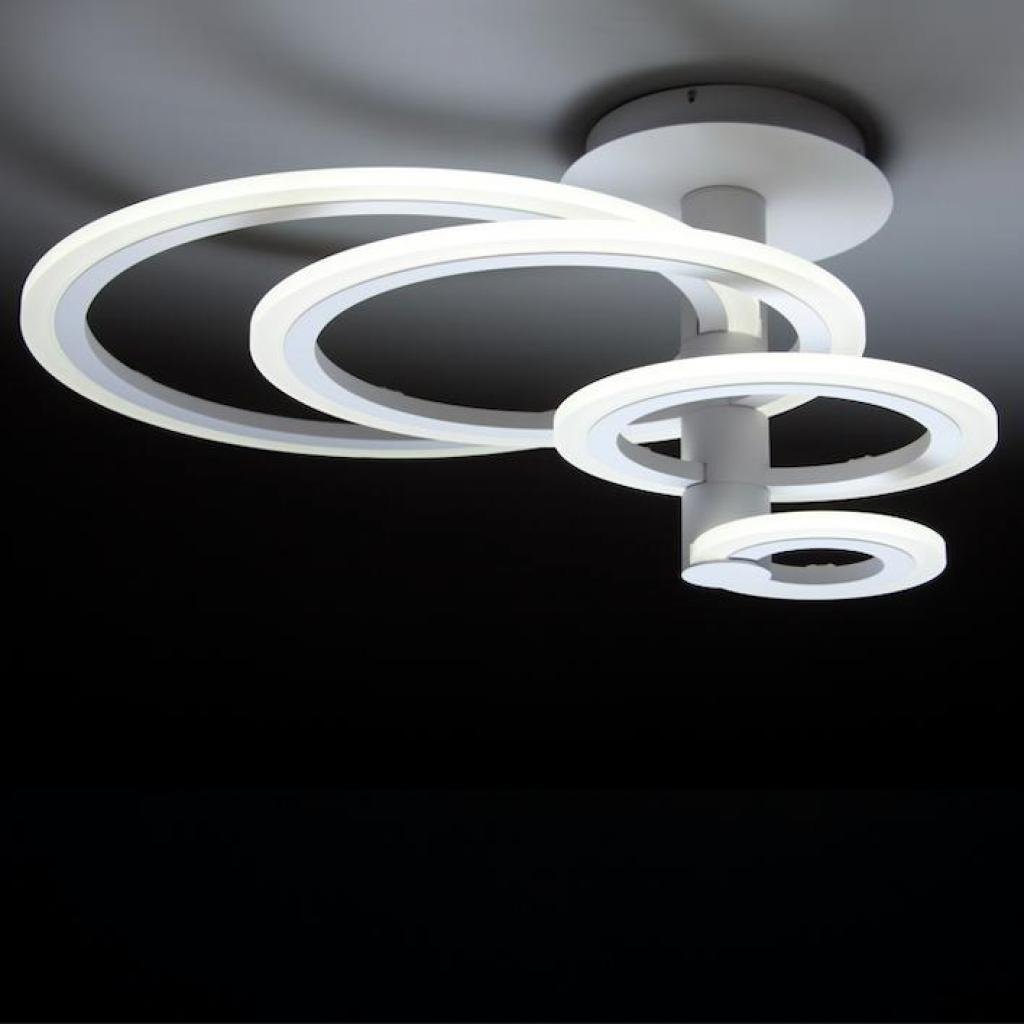 Lampadario a Led Round 4C di Design con Luce Calda Moderno