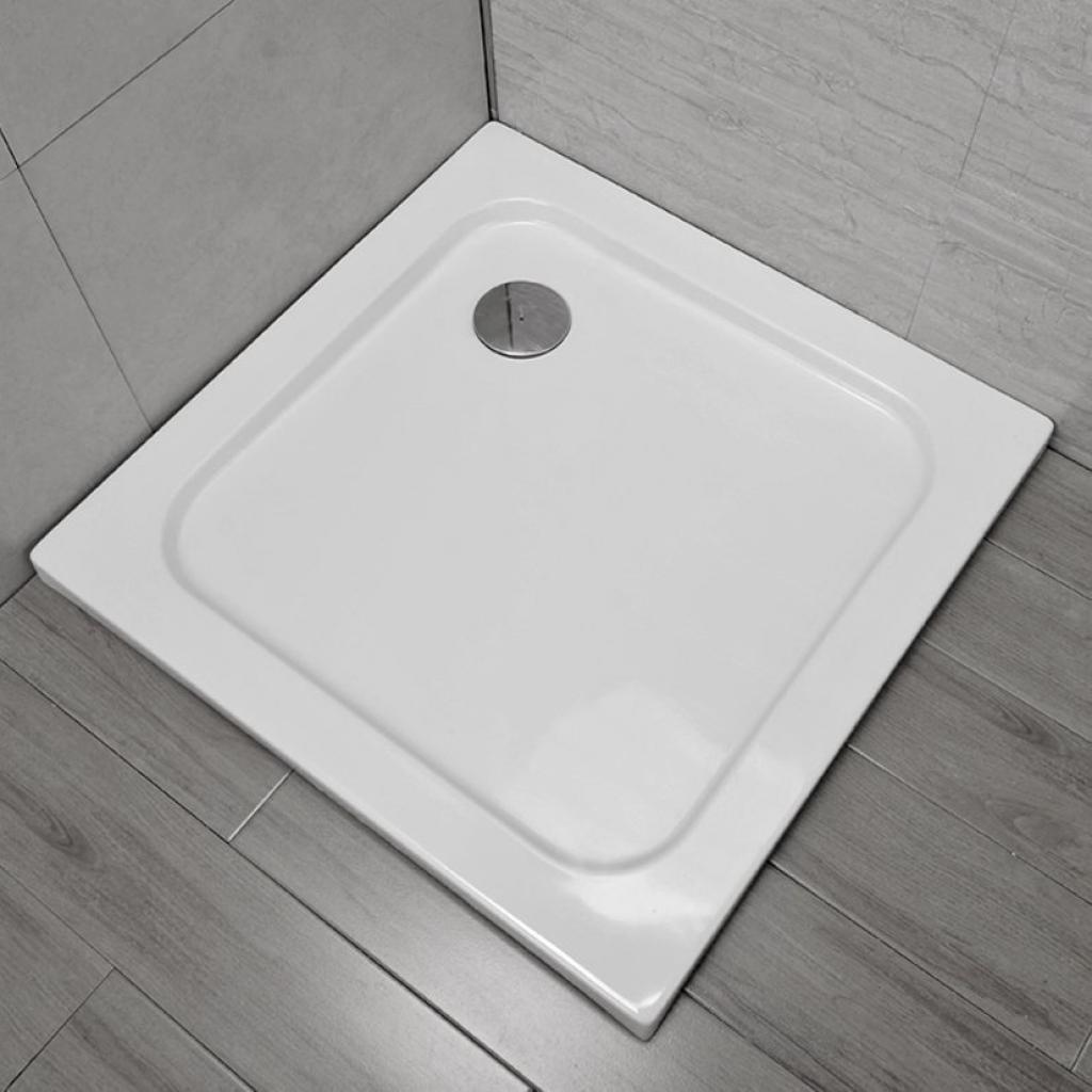 Piatto Doccia in Resina ABS 80x80cm Reversibile Universale + Piletta