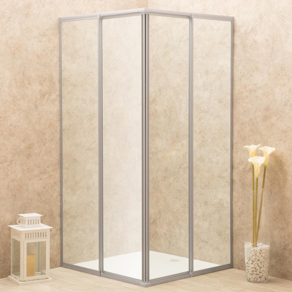 Cabina Doccia Regolabile Reversibile 70x82cm Vetro 6mm Trasparente