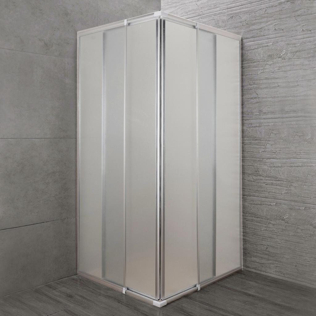 Box Doccia Regolabile Reversibile 71x90cm Vetro Satinato 6mm Angolare