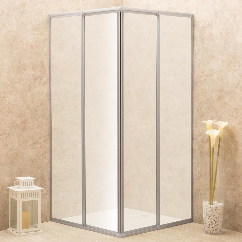 Box Doccia Regolabile Reversibile 72x84cm Vetro Satinato 6mm Angolare