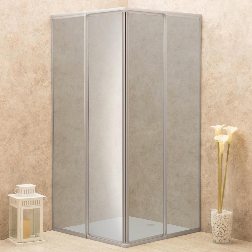 Box Doccia Regolabile Reversibile 73x78cm Vetro 6mm Fume' Angolare
