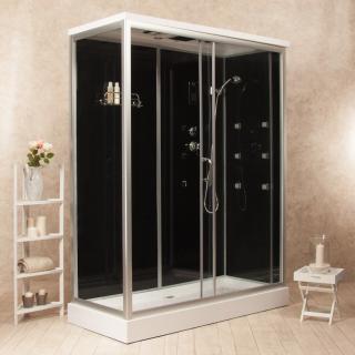 Box Doccia Black Air 70x110 Destra Idromassaggio Multifunzione