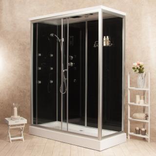 Box Doccia Black Air 70x120cm Sinistra Idromassaggio Multifunzione