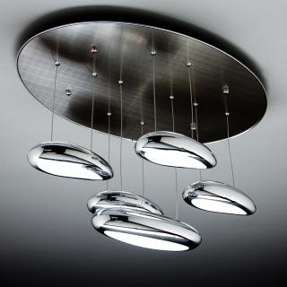 00000292  Lampadario a Led Drop Design 5B Luce Chiara per Salotto Moderno