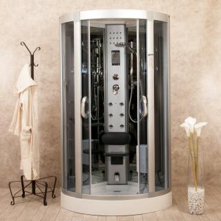 Black Eden 95x95cm Box Doccia Idromassaggio con Sauna, Bagno Turco e Ozono