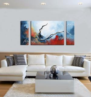 Quadro Dipinto a Mano Olio su Tela Astratto N72