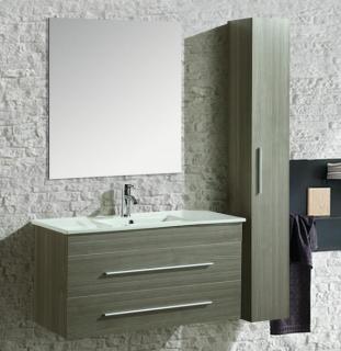 Mobile Arredo Bagno Urban 100 cm Sospeso Moderno Grigio
