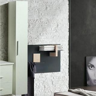 Colonna Arredo Bagno 25x22x160 cm Sospesa Moderna Bianca