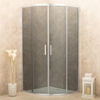 Box Cabina Doccia Itria 90x90cm Semicircolare Vetri Fume' 6mm