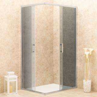 Doccia Itria 70x100cm Reversibile Vetri Fume 6mm Telaio in Alluminio