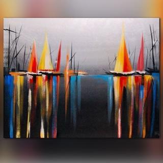 Quadro Dipinto a Mano su Tela 60x80cm Paesaggistico N44
