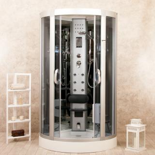 Black Eden 90x90cm Box Doccia Idromassaggio Sauna Bagno Turco e Ozonoterapia