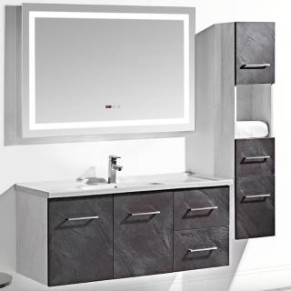 Set Mobile Arredo Bagno Istambul Stone Grigio antracite 120 + Colonna