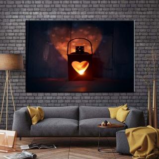 Stampa Quadro Canvas su Tela Retroilluminata con luce a LED Lanterna accesa N111