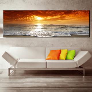Stampa Quadro Canvas su Tela Retroilluminata con luce a LED di un tramonto marittimo di N119