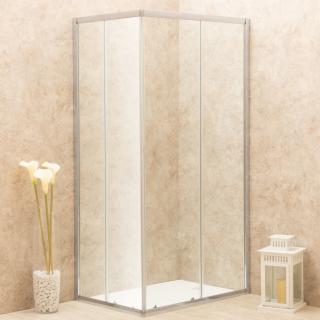 Cabina Doccia Regolabile Reversibile 85x119cm Vetro 6mm Trasparente