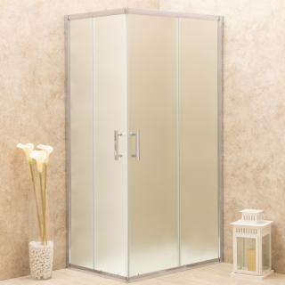 Doccia Regolabile 87x120cm Reversibile Vetri Satinati 6mm Telaio Alluminio
