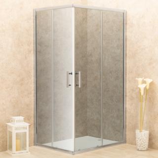 Doccia 78x100cm Regolabile Reversibile Vetri Fume' 6mm Telaio in Alluminio