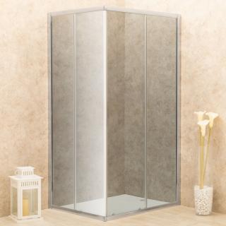 Doccia 83x111cm Regolabile Reversibile Vetri Fume' 6mm Telaio in Alluminio