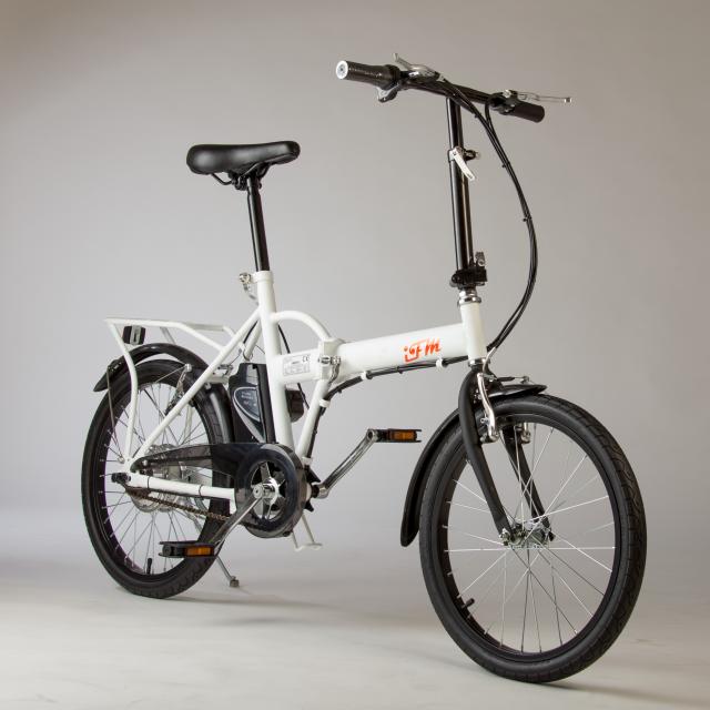 Bicicletta Elettrica IFM Bianca Pieghevole Batteria Litio
