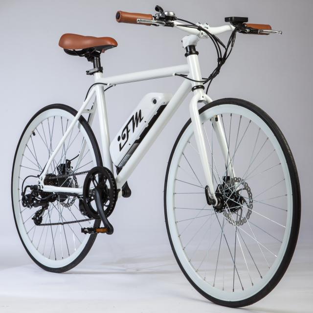 City Bike Elettrica Uomo Bianca Batteria Litio 26