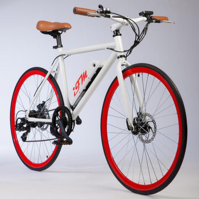 City Bike Elettrica Uomo Rossa Batteria Litio 26